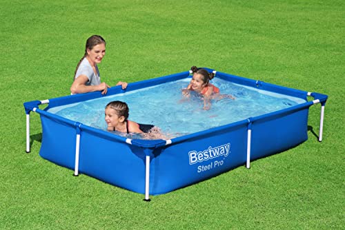 Bestway Steel Pro Piscina Desmontable con Marco de Acero, Color Gris – Resistente y de Montaje Fácil