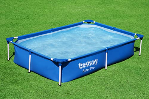 Bestway Steel Pro Piscina Desmontable con Marco de Acero, Color Gris – Resistente y de Montaje Fácil