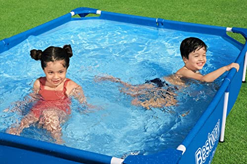 Bestway Steel Pro Piscina Desmontable con Marco de Acero, Color Gris – Resistente y de Montaje Fácil