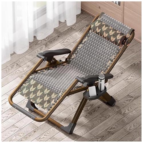 FLEPYHB Silla Reclinable Plegable de Gravedad Cero – Tumbona Ergonómica con Reposacabezas y Bandeja, Ideal para Playa, Piscina y Jardín