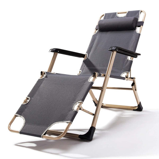 BTZHY Sillón Reclinable Plegable con Almohada – Tumbona de Playa y Jardín con Reposapiés Ajustable, Ideal para Piscina, Sol y Césped