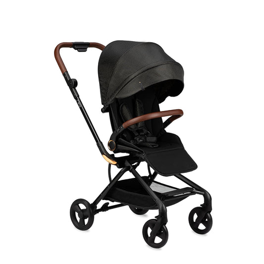 MoMi ADELLE Silla de Paseo Plegable para Niños 6M+, hasta 22 kg, Asiento Giratorio 360°, Arnés 5 Puntos, Cesta y Asa de Transporte