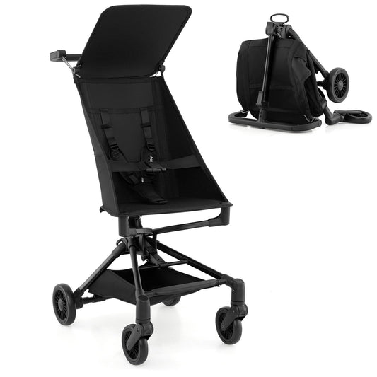 LIFEZEAL Silla de Paseo Ligera Plegable para Bebés desde 6 Meses, Cochecito de Viaje con Capota Ajustable y Cesta Portaobjetos, Hasta 15 kg