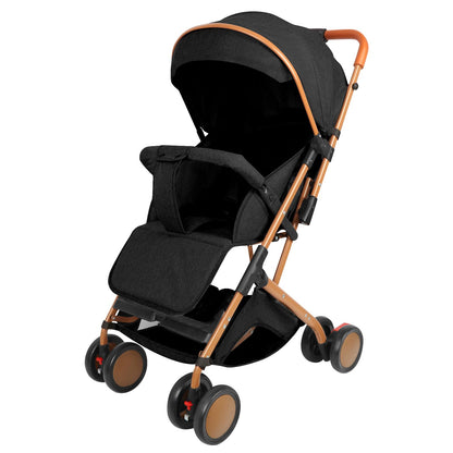 Cochecito Ultraligero y Compacto Negro para Bebés, Hasta 25 kg, Plegable e Inclinable desde el Nacimiento con Sistema Trolley, Funda de Lluvia y Capota Extensible