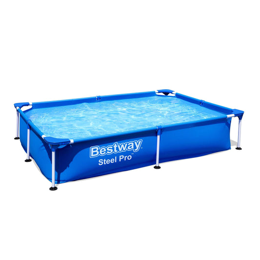Bestway Steel Pro Piscina Desmontable con Marco de Acero, Color Gris – Resistente y de Montaje Fácil